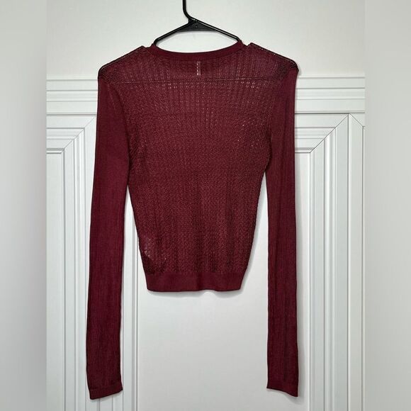 Free People H2O Crew Pullover Raw Garnet Size XS NWT - Picture 3 of 5